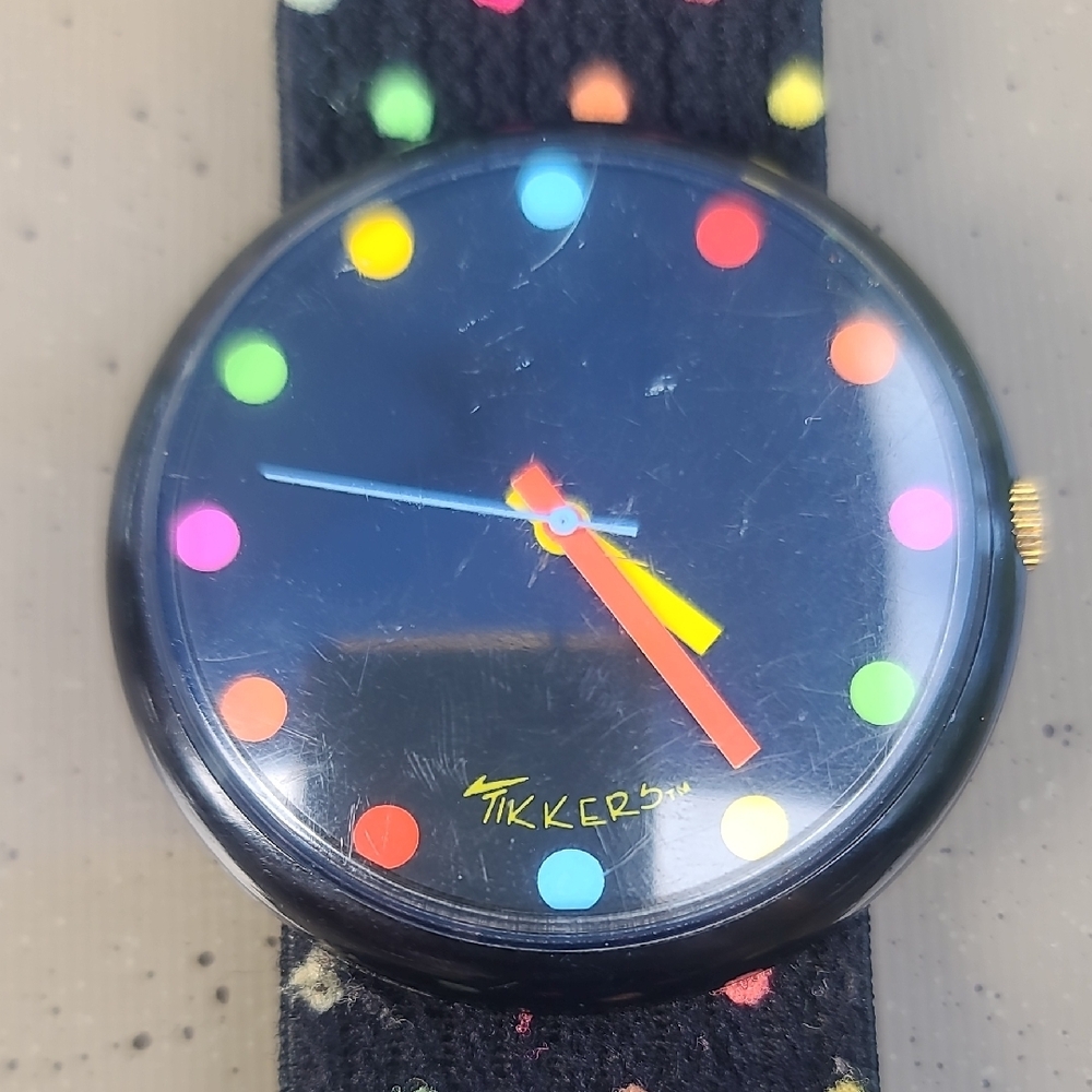 Tikkers Vintage Colorful Polka Dot Watch - Picture 2 of 6